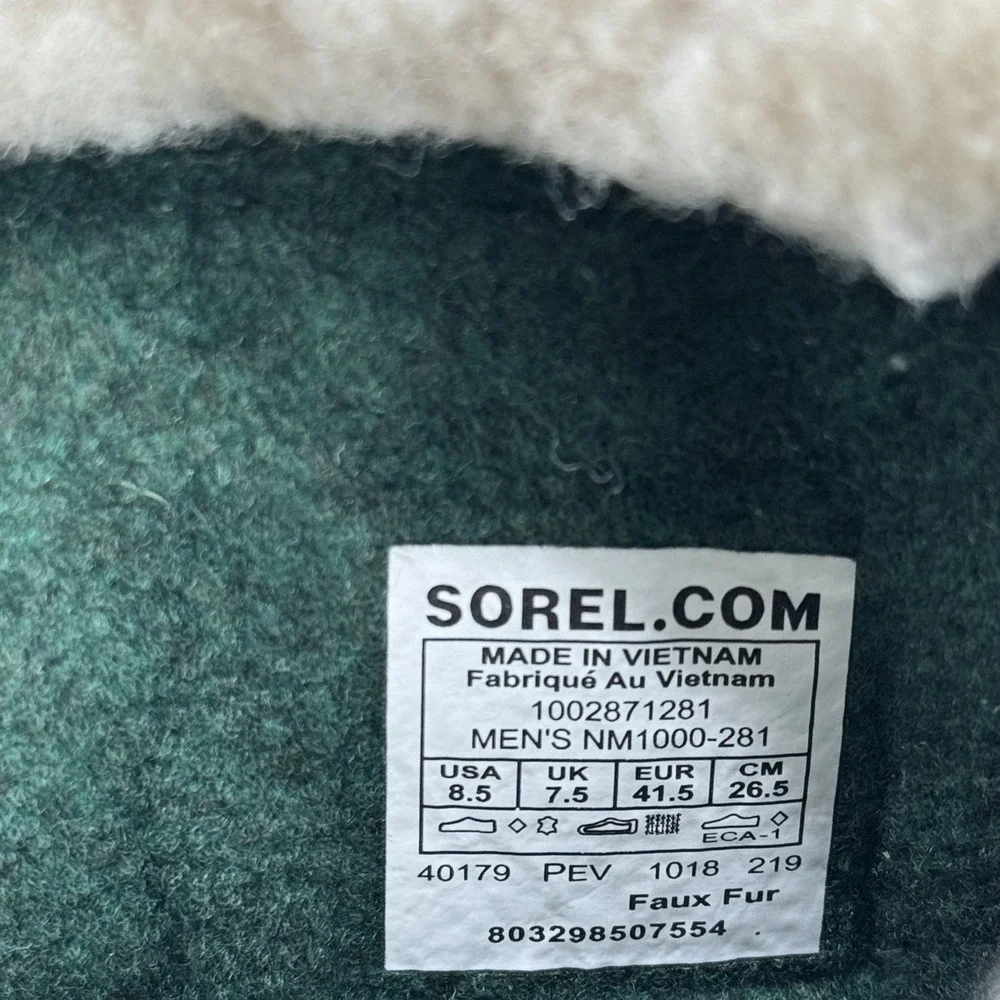 Sorel Caribou Waterproof Boots Mens 8.5 Tan Leather Winter Snow Faux Fur
